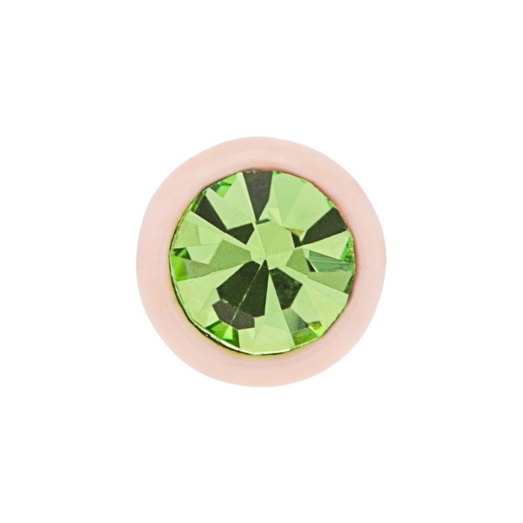 LULU Copenhagen Gala Crystal Round ørering 1 stk Ear stud, 1 pcs Olivine/Silk Light Pink