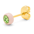 Gala Crystal Round ørering 1 stk - Olivine/Silk Light Pink