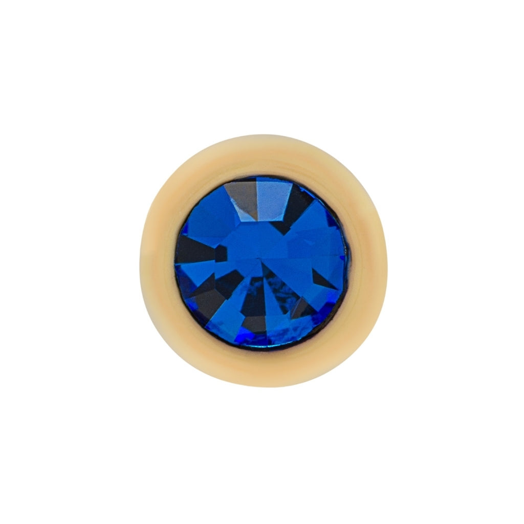 LULU Copenhagen Gala Crystal Round ørering 1 stk Ear stud, 1 pcs Sapphire/Soft Yellow