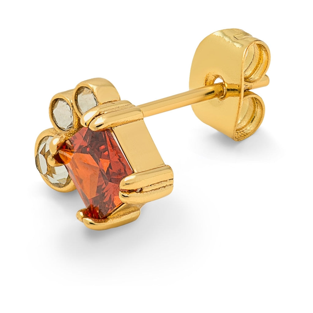 LULU Copenhagen Gala Red Bling Left forgyldt ørering 1 stk Ear stud, 1 pcs Forgyldt