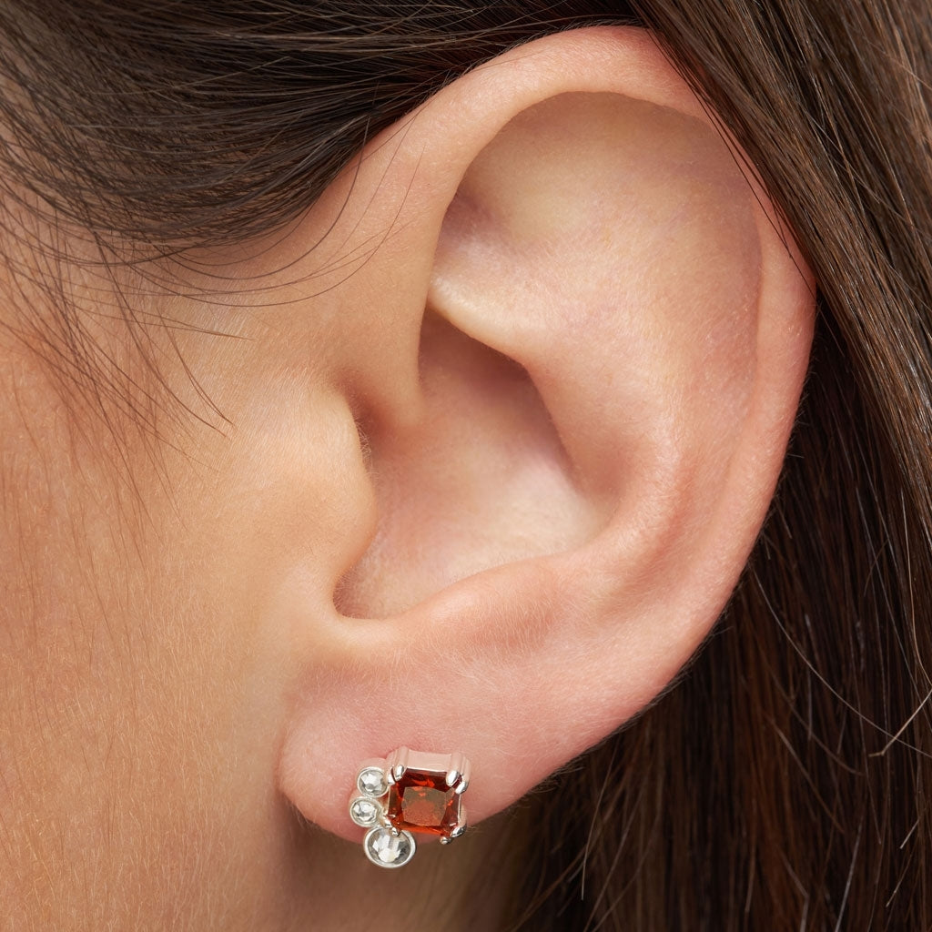 LULU Copenhagen Gala Red Bling Left ørering 1 stk Ear stud, 1 pcs Silver Plated