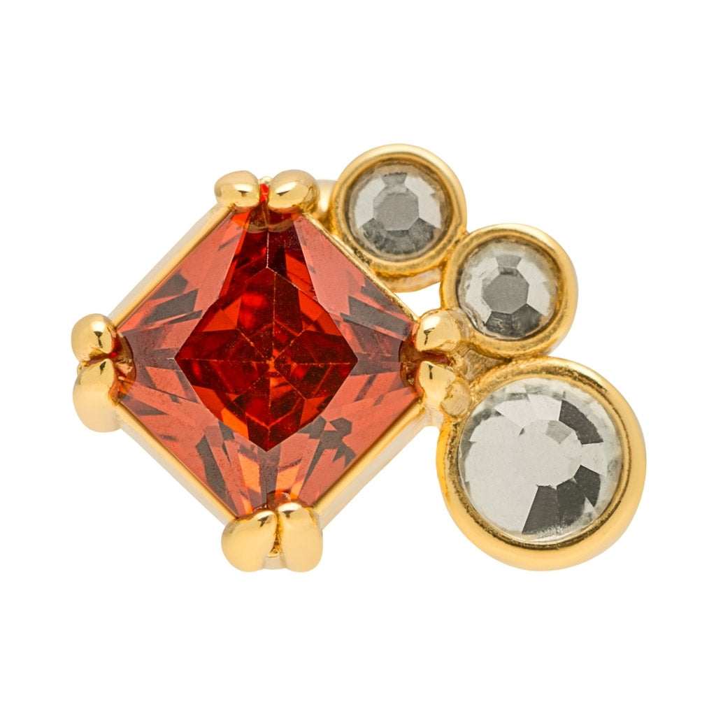 LULU Copenhagen Gala Red Bling Right ørering 1 stk Ear stud, 1 pcs Forgyldt