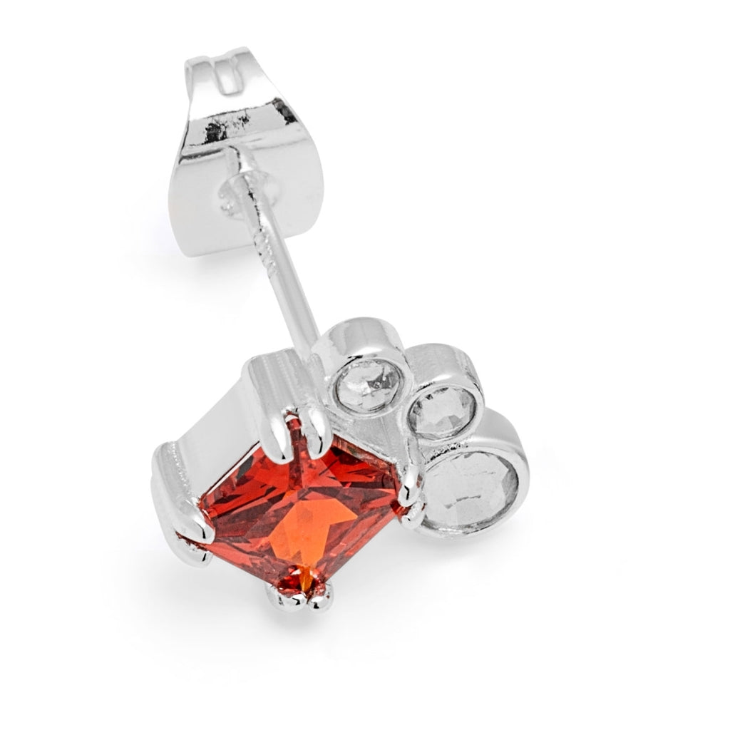 LULU Copenhagen Gala Red Bling Right ørering 1 stk Ear stud, 1 pcs Silver Plated