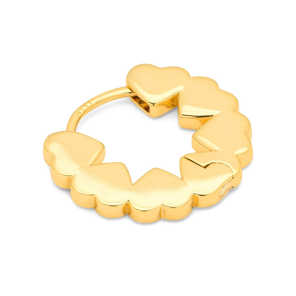 LULU Copenhagen Heart Hoops Sæt Hoops Forgyldt