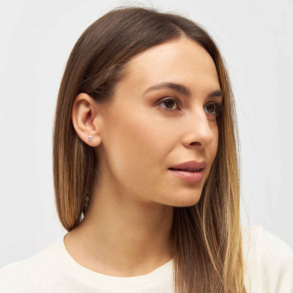 LULU Copenhagen Ice Cone Crystal ørering 1 stk Ear stud, 1 pcs Silver Plated