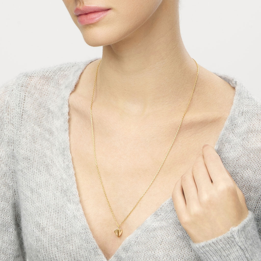 LULU Copenhagen Lemon Heart Halskæde forgyldt Necklaces Forgyldt