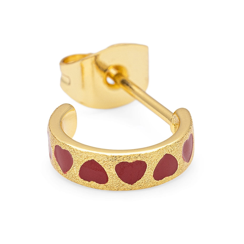 LULU Copenhagen Love Repeat hoops par - Forgyldt Hoops Passion Red