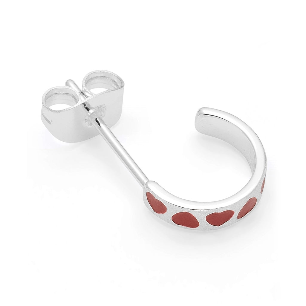LULU Copenhagen Love Repeat hoops par - Forsølvet Hoops Passion Red