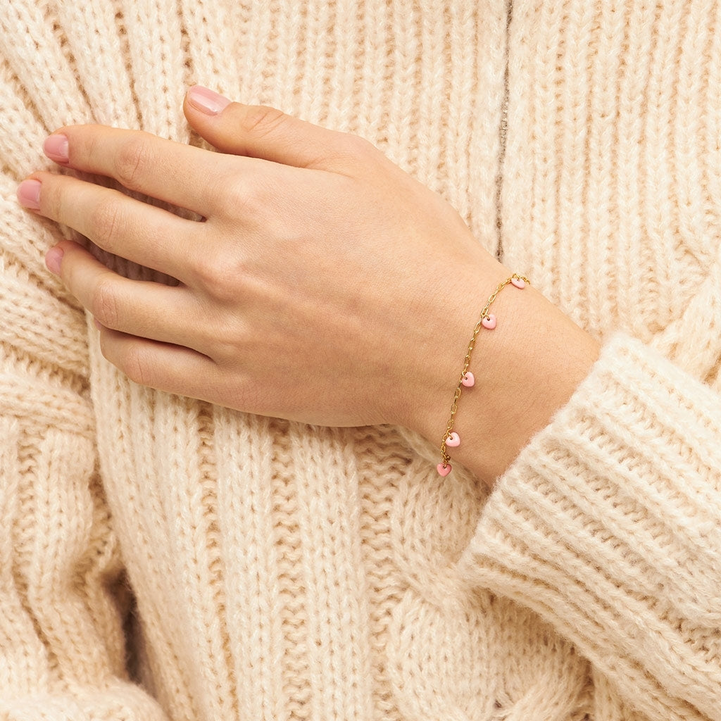 LULU Copenhagen Love U Armbånd forgyldt Bracelets Burnt Coral