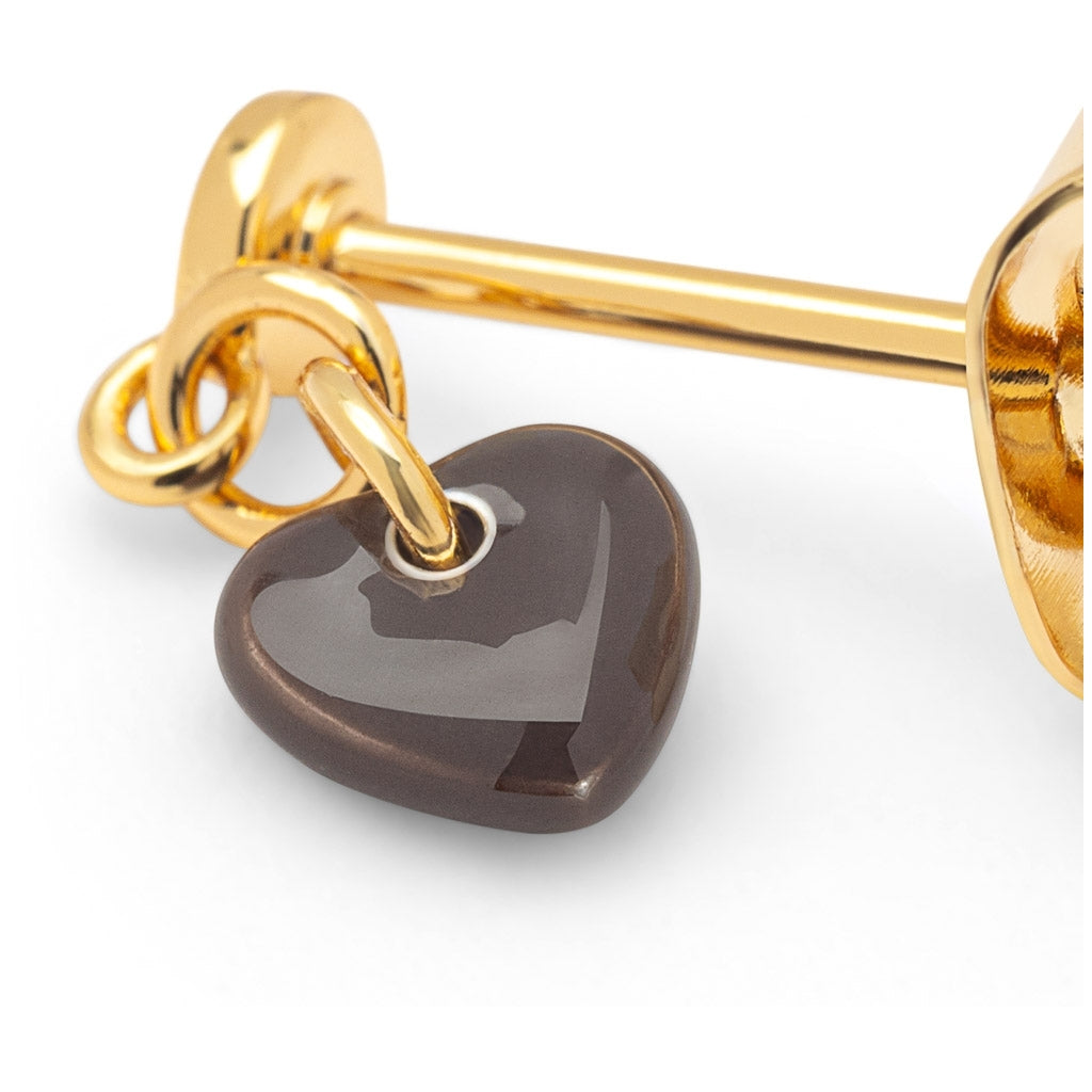 LULU Copenhagen Love U Dangling ørering 1 pcs Ear stud, 1 pcs Cocoa Powder