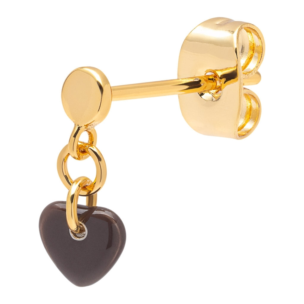 LULU Copenhagen Love U Dangling ørering 1 pcs Ear stud, 1 pcs Cocoa Powder