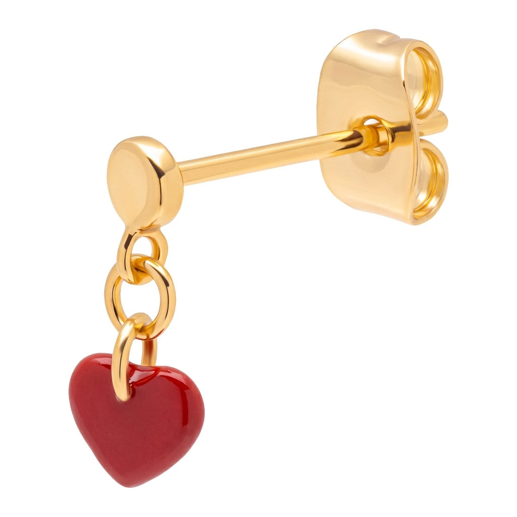 LULU Copenhagen Love U Dangling ørering 1 pcs Ear stud, 1 pcs Passion Red