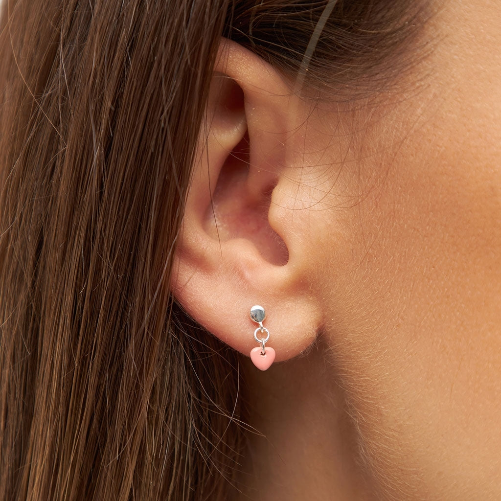 LULU Copenhagen Love U Dangling ørering 1 stk Ear stud, 1 pcs Burnt Coral