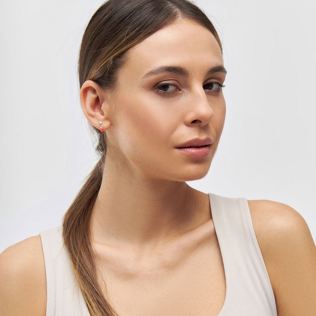 LULU Copenhagen Love U Dangling ørering 1 stk Ear stud, 1 pcs Rød