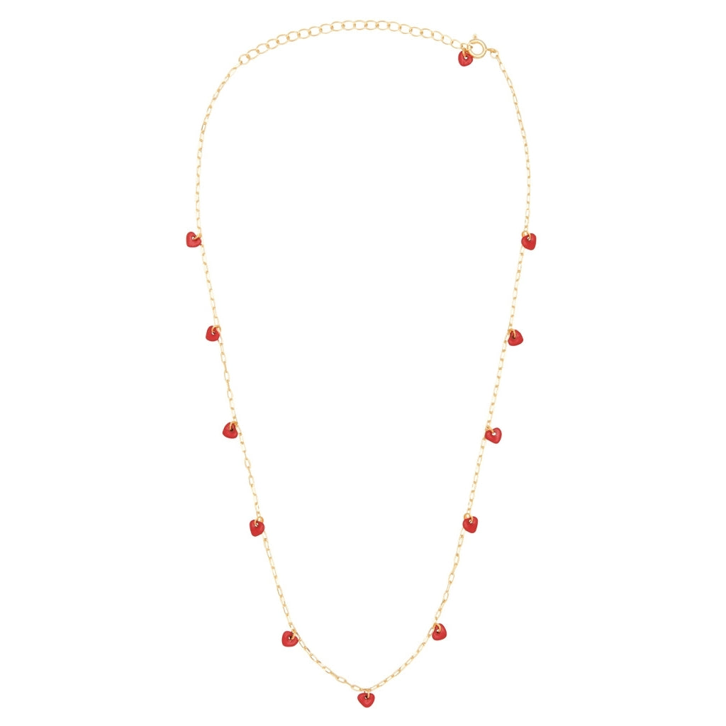 LULU Copenhagen Love U Halskæde forgyldt Necklaces Passion Red