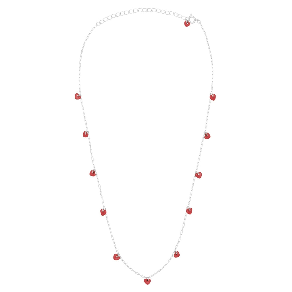 LULU Copenhagen Love U Halskæde forsølvet Necklaces Passion Red