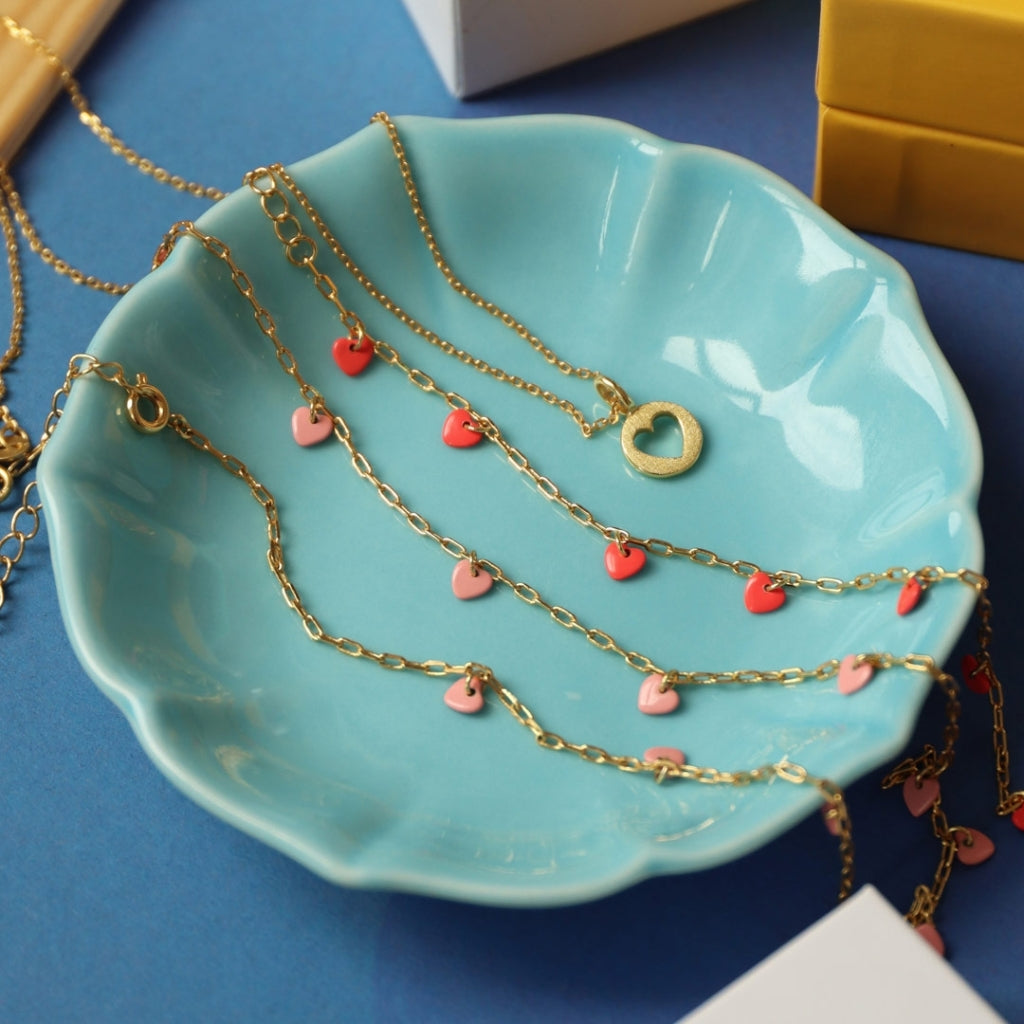 LULU Copenhagen Love U Halskæde forgyldt Necklaces Burnt Coral