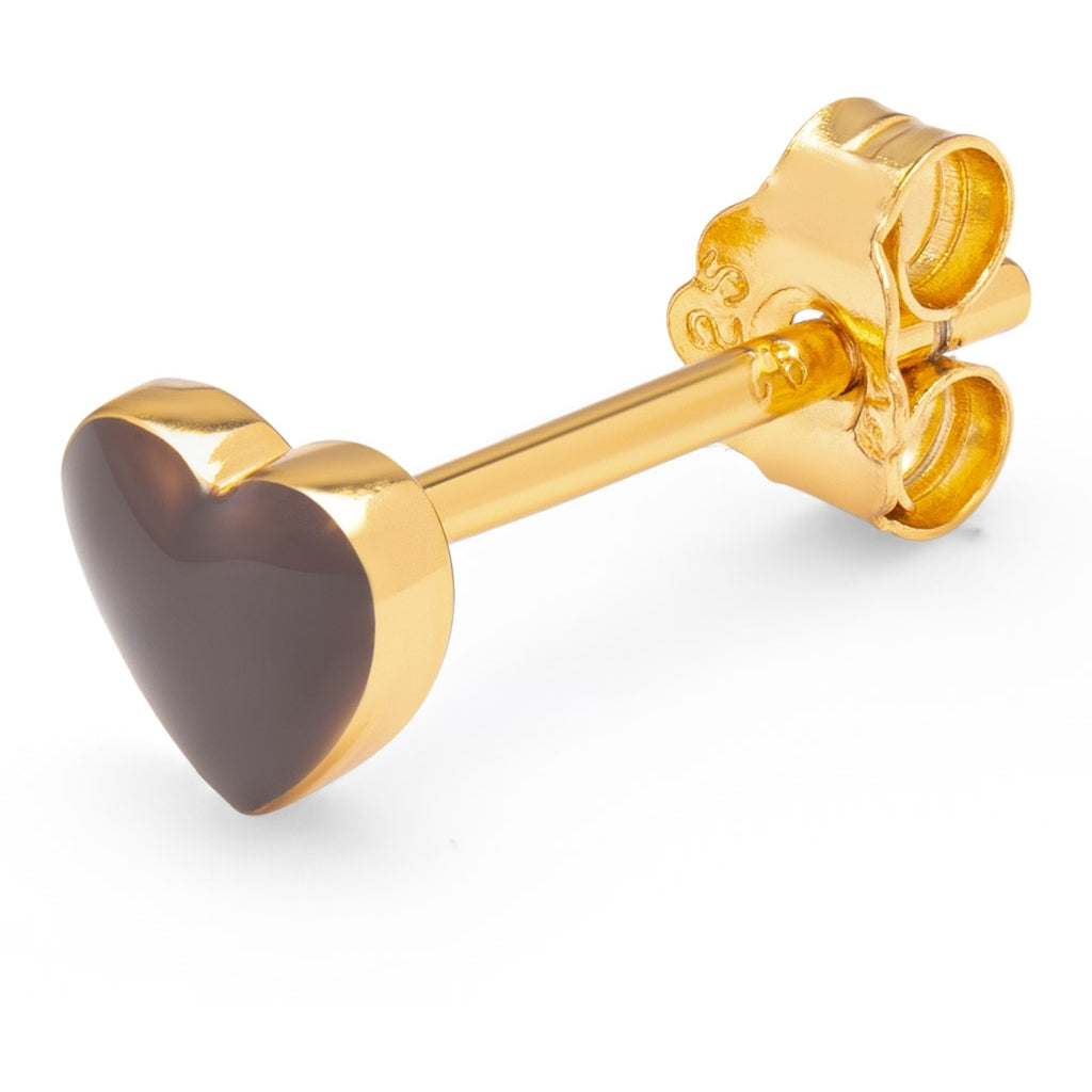 LULU Copenhagen Love U ørering 1 stk Ear stud, 1 pcs Cocoa Powder
