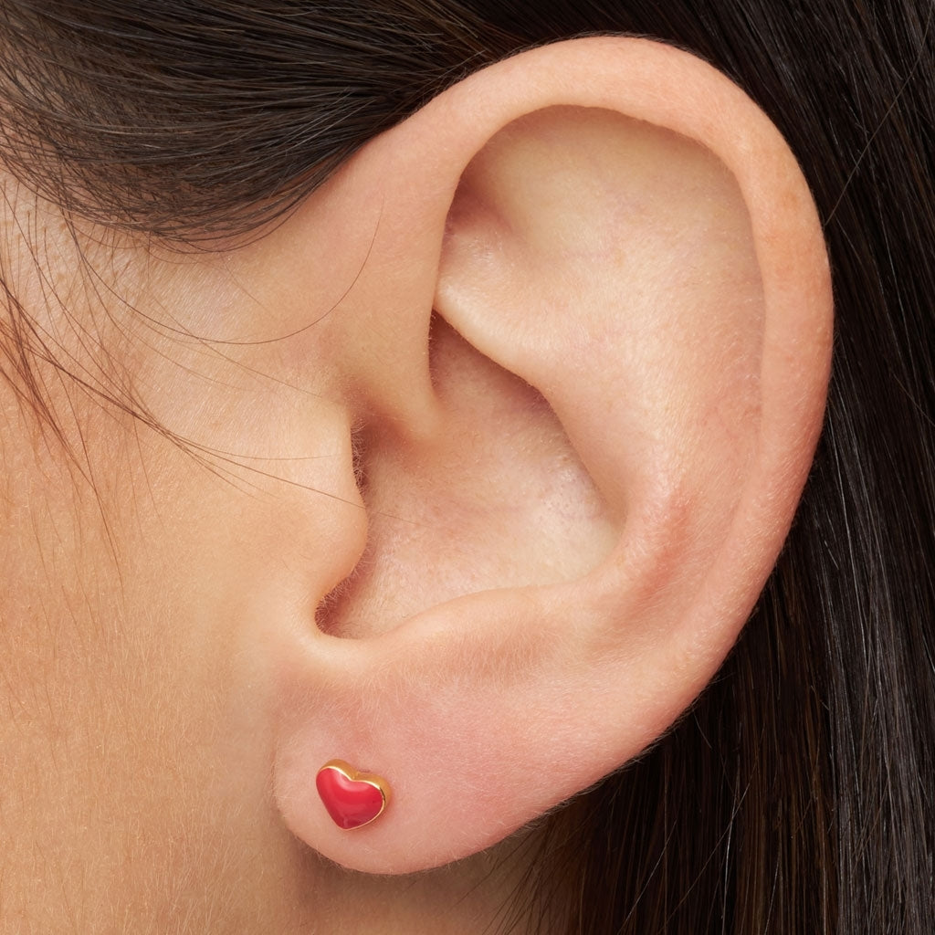 LULU Copenhagen Love U ørering 1 stk Ear stud, 1 pcs Hot Coral