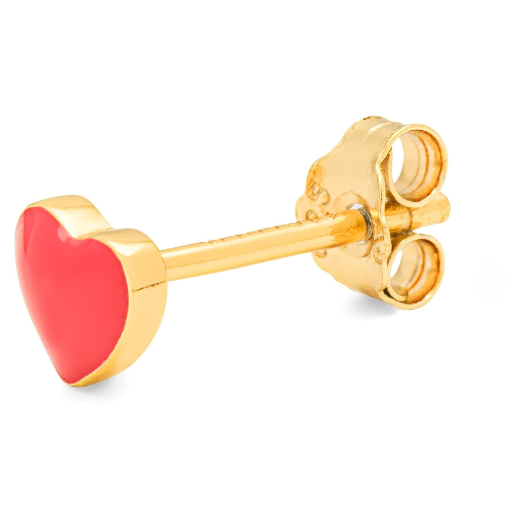 LULU Copenhagen Love U ørering 1 stk Ear stud, 1 pcs Hot Coral