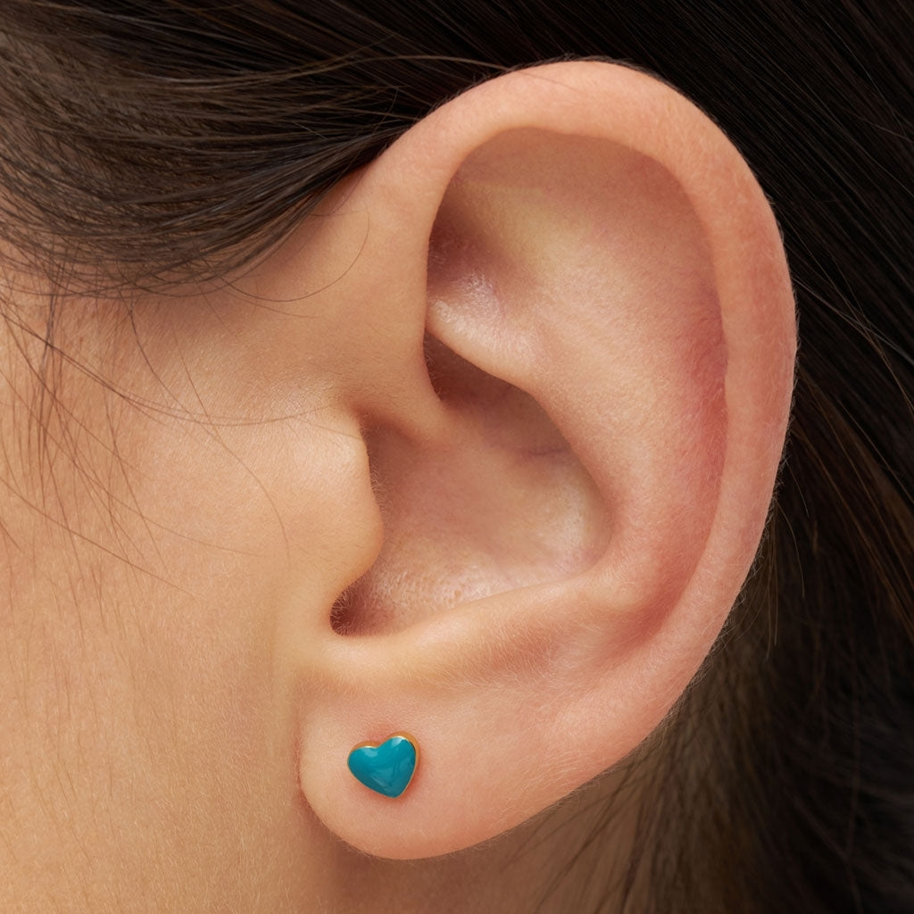 LULU Copenhagen Love U ørering 1 stk Ear stud, 1 pcs Retro Blue