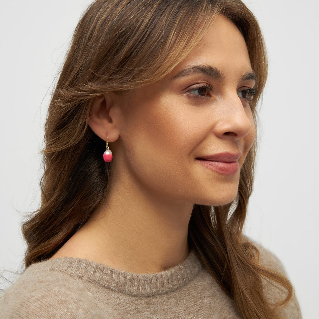 LULU Copenhagen LULU Baroque ørering 1 stk Ear stud, 1 pcs Pink Koral