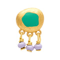 Magic Stone Charms ørering 1 stk - Forgyldt