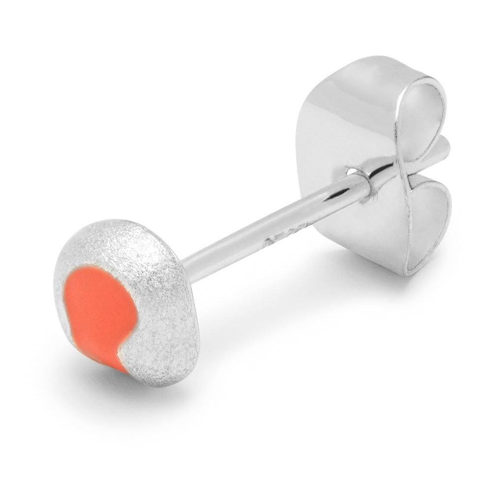 LULU Copenhagen Magic Stone ørering 1 stk forsølvet Ear stud, 1 pcs Burnt Coral