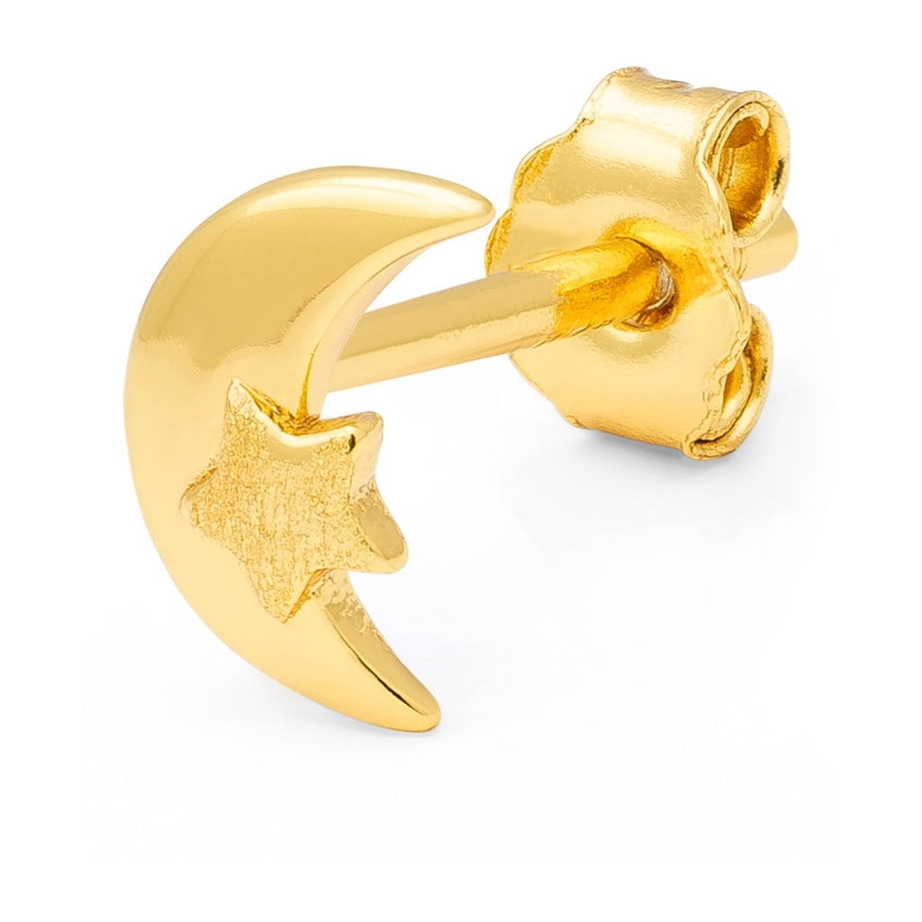 LULU Copenhagen Moon & Star ørering 1 stk Ear stud, 1 pcs Forgyldt