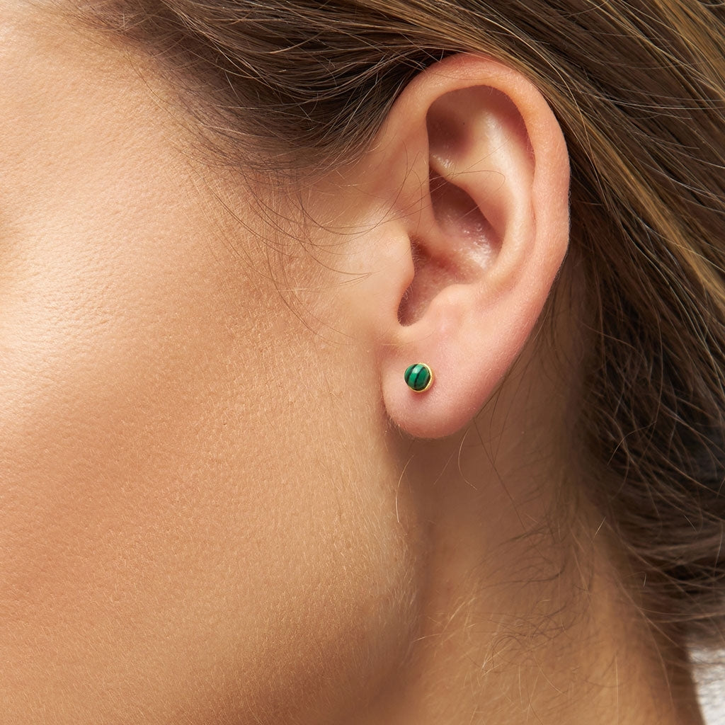 LULU Copenhagen Natural Stone ørering 1 stk Ear stud, 1 pcs Grøn