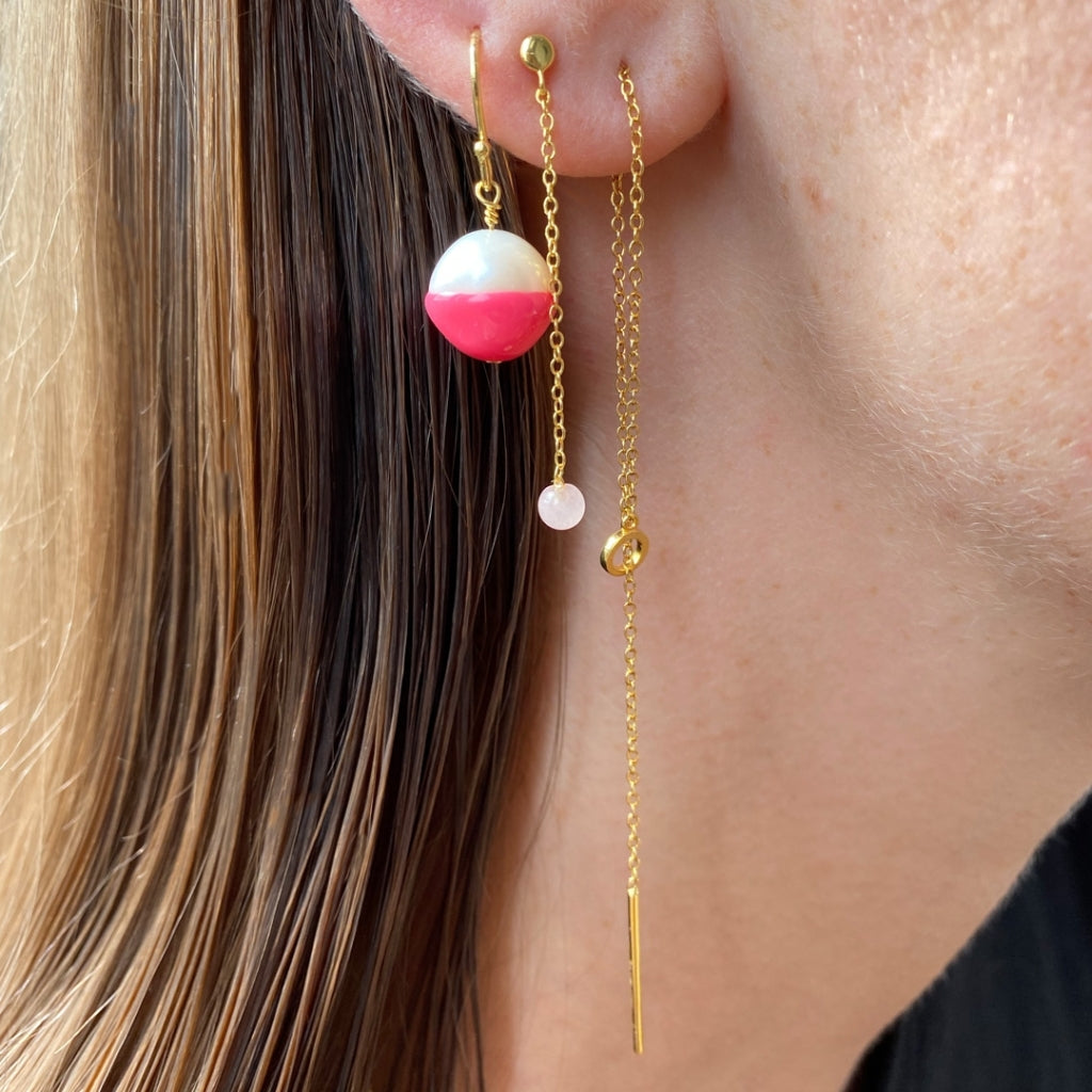 LULU Copenhagen Natural Stone Chain ørering 1 stk Ear stud, 1 pcs