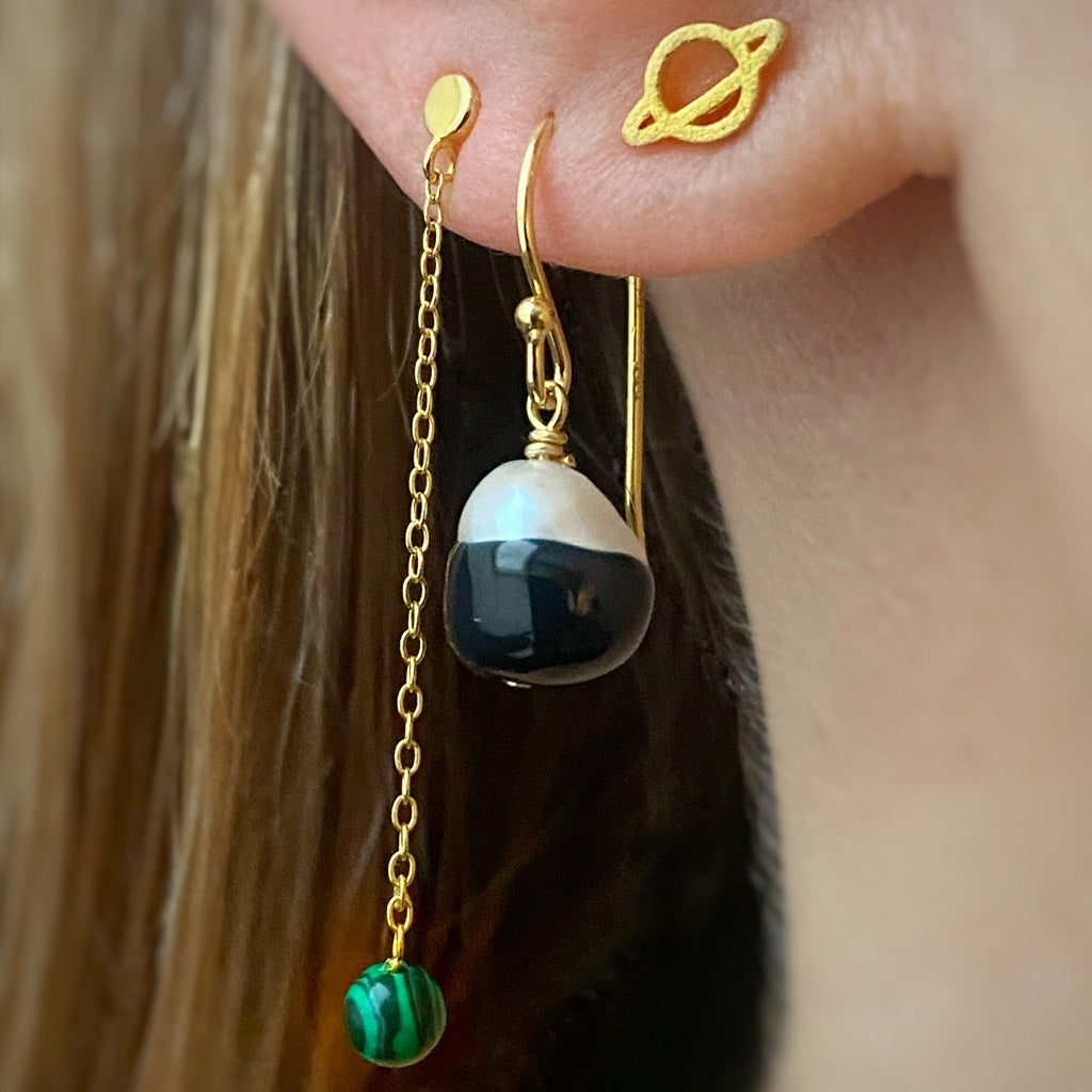 LULU Copenhagen Natural Stone Chain ørering 1 stk Ear stud, 1 pcs