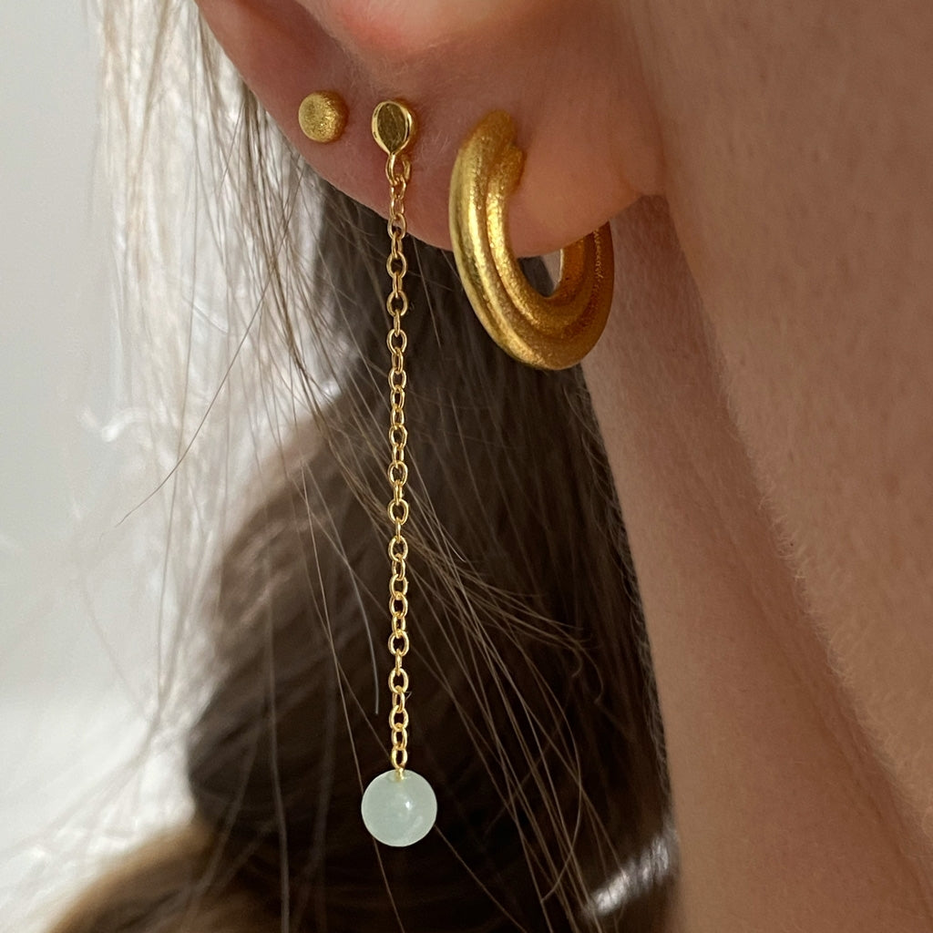 LULU Copenhagen Natural Stone Chain ørering 1 stk Ear stud, 1 pcs