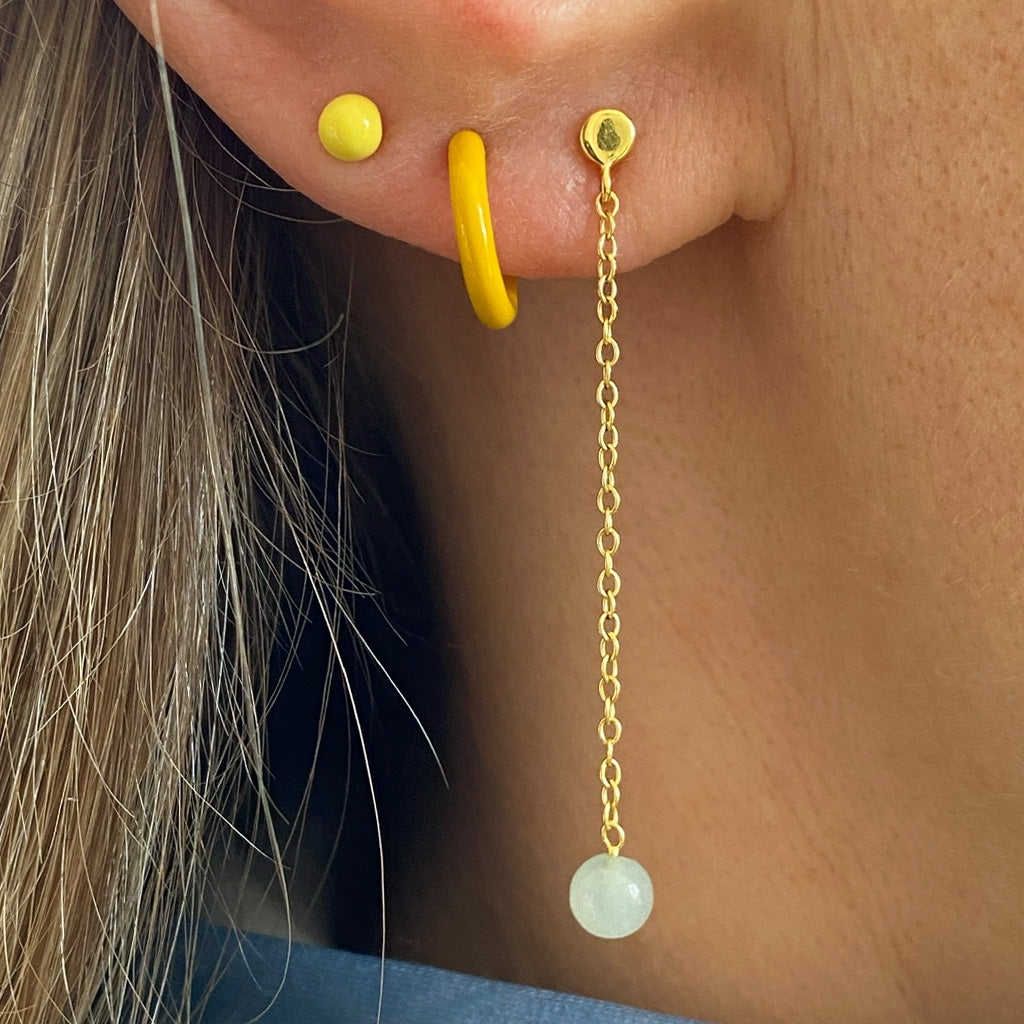 LULU Copenhagen Natural Stone Chain ørering 1 stk Ear stud, 1 pcs