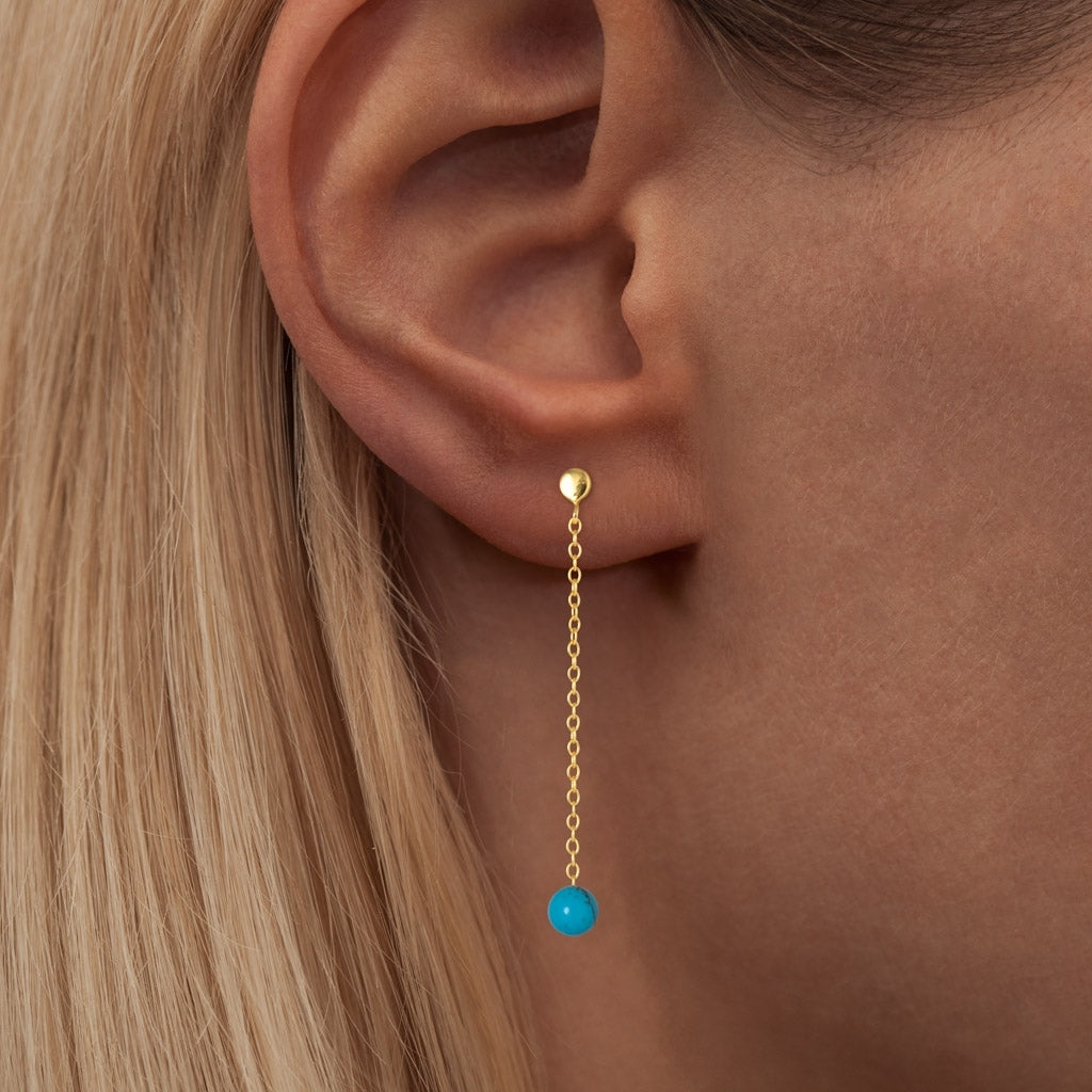 LULU Copenhagen Natural Stone Chain ørering 1 stk Ear stud, 1 pcs