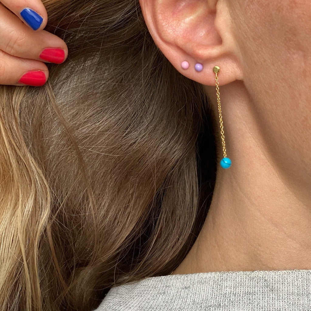 LULU Copenhagen Natural Stone Chain ørering 1 stk Ear stud, 1 pcs