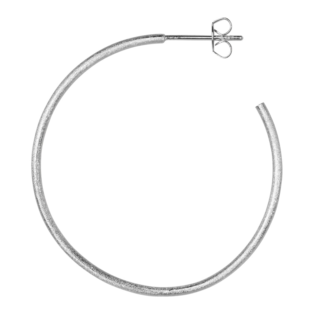 LULU Copenhagen Non Hoops Large par Hoops Silver Plated