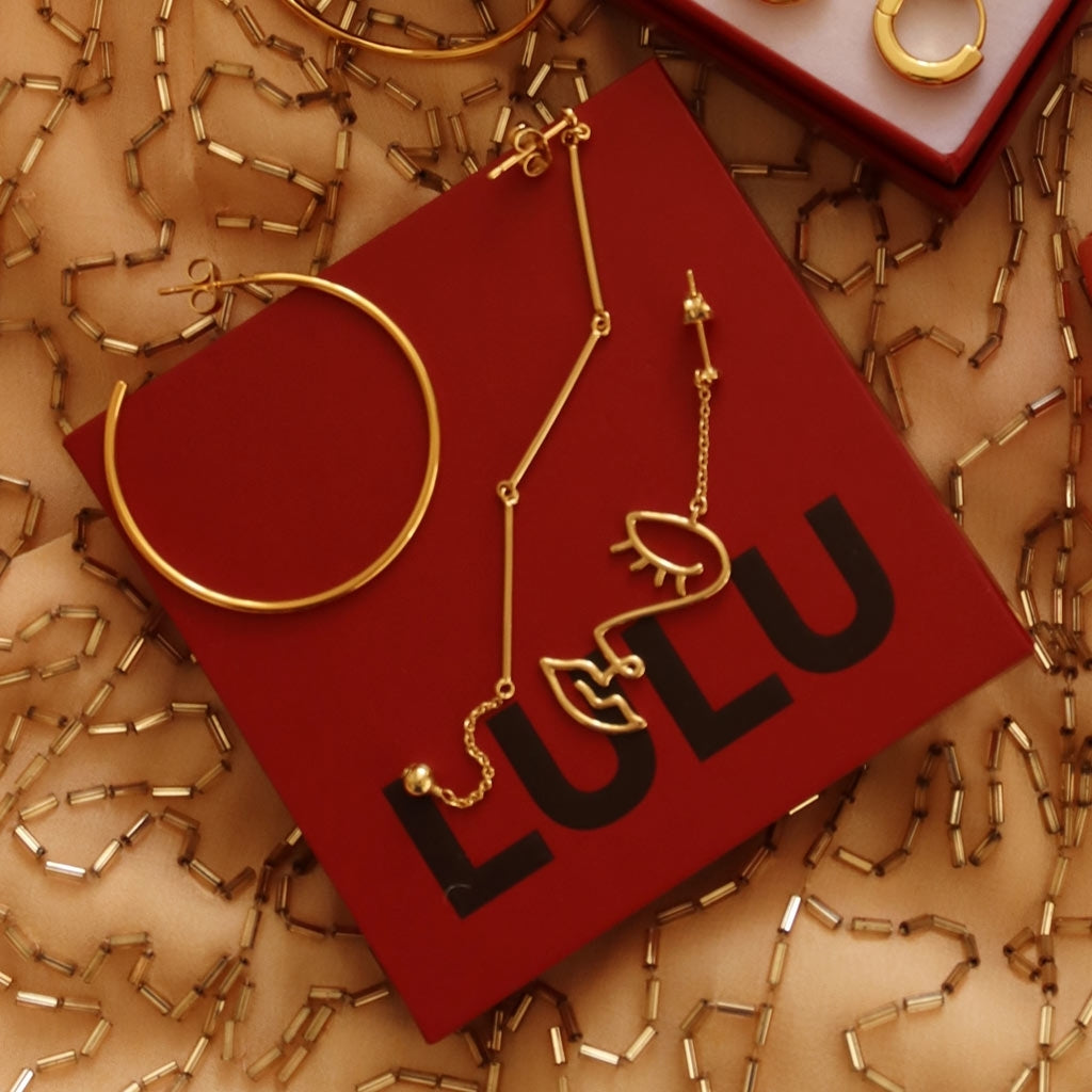 LULU Copenhagen Non Hoops Large par poleret Hoops Forgyldt