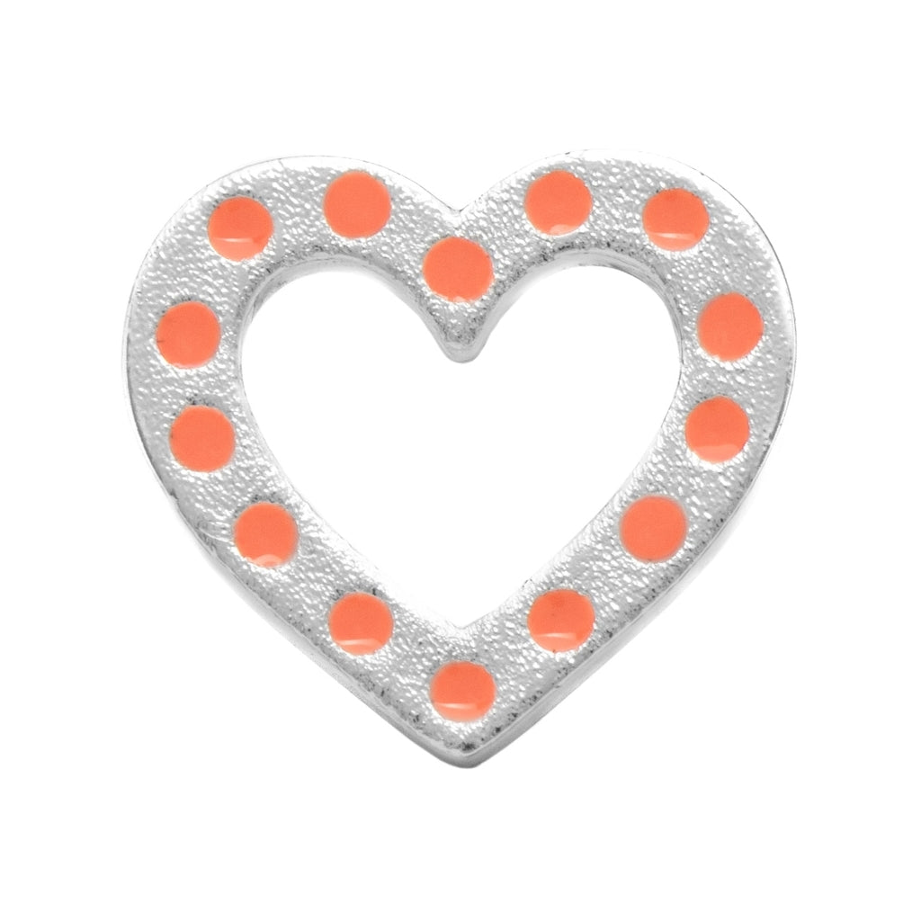 LULU Copenhagen OMG Heart 1 stk forsølvet Ear stud, 1 pcs Orange/Coral