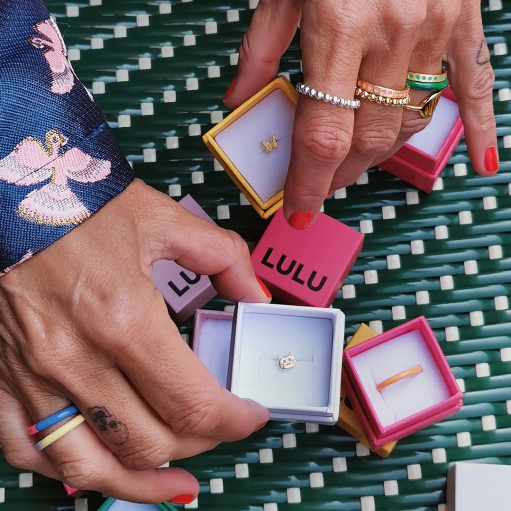 LULU Copenhagen Pattern Ring forgyldt Rings Burnt Coral