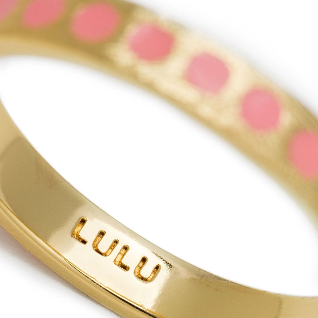 LULU Copenhagen Pattern Ring forgyldt Rings Burnt Coral