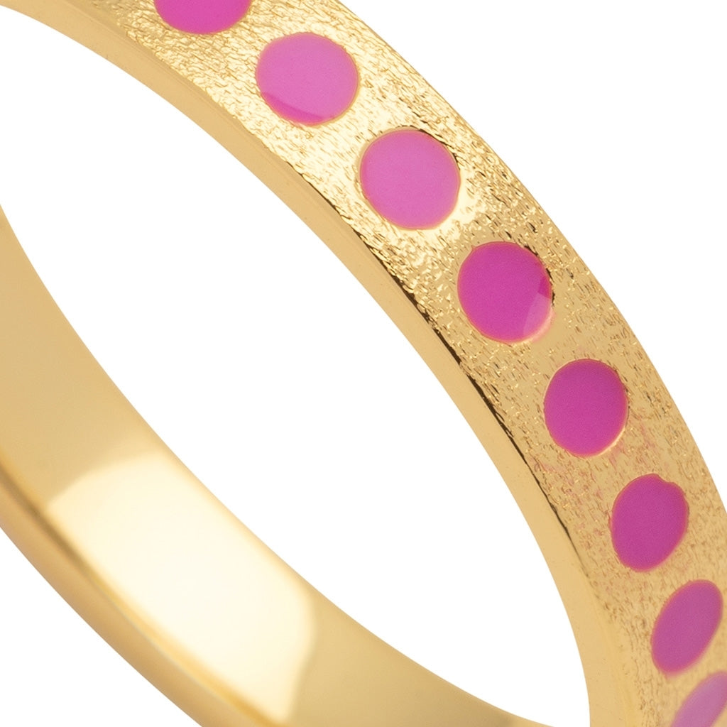 LULU Copenhagen Pattern Ring forgyldt Rings Electric Fuchsia Pink