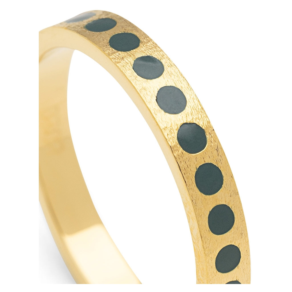 LULU Copenhagen Pattern Ring forgyldt Rings North Sea Green