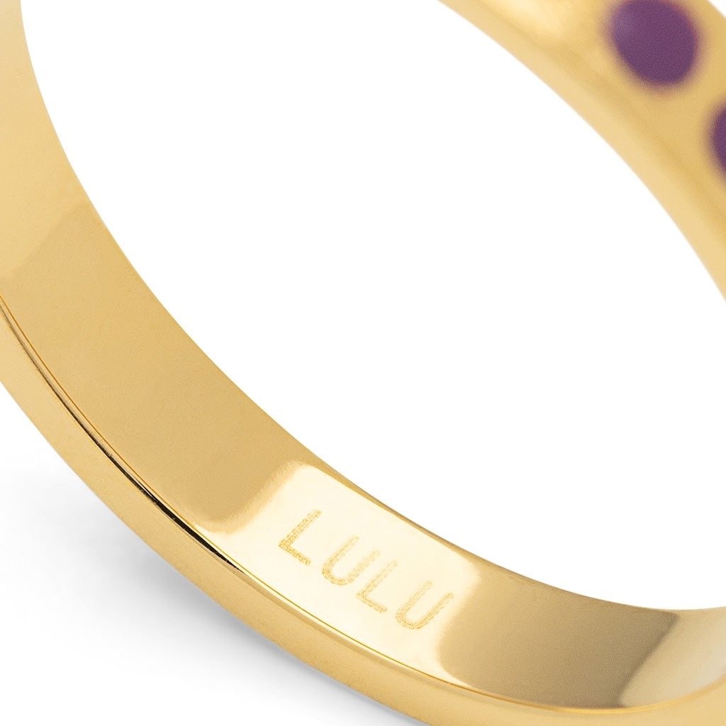 LULU Copenhagen Pattern Ring forgyldt Rings Purple Harvest