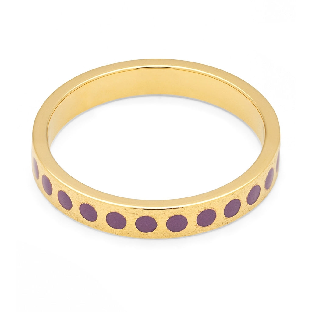 LULU Copenhagen Pattern Ring forgyldt Rings Purple Harvest