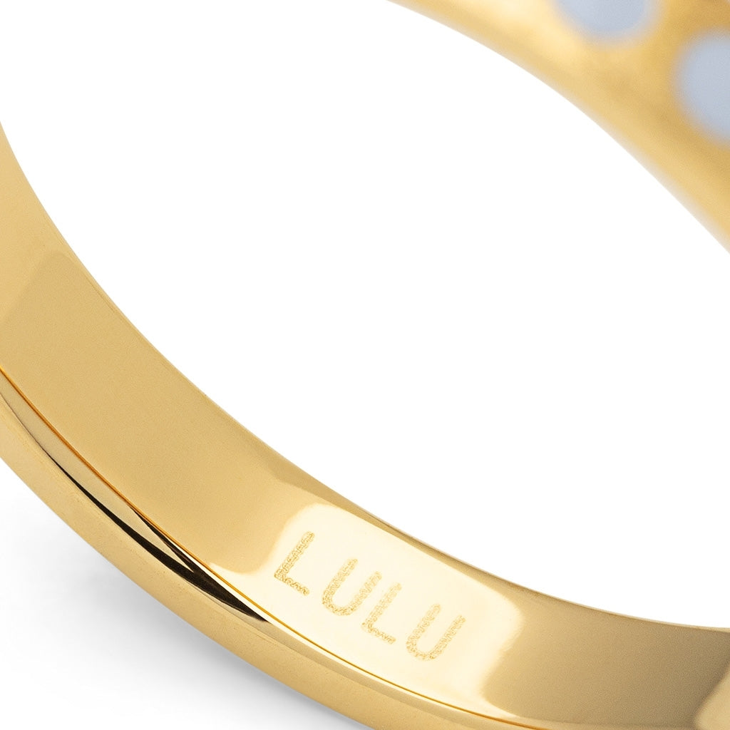 LULU Copenhagen Pattern Ring forgyldt Rings Skyride Blue