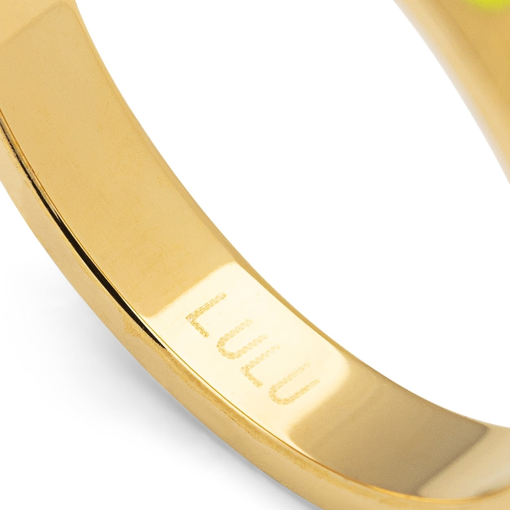 LULU Copenhagen Pattern Ring forgyldt Rings Wild Lime