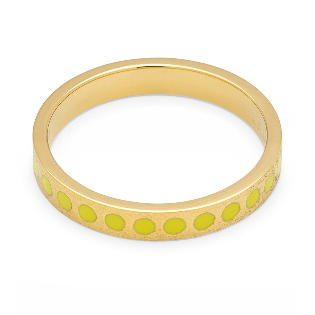 LULU Copenhagen Pattern Ring forgyldt Rings Wild Lime