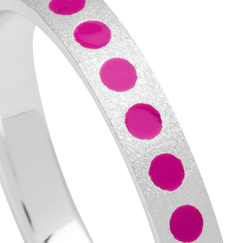 LULU Copenhagen Pattern Ring sølv Rings Electric Fuchsia Pink