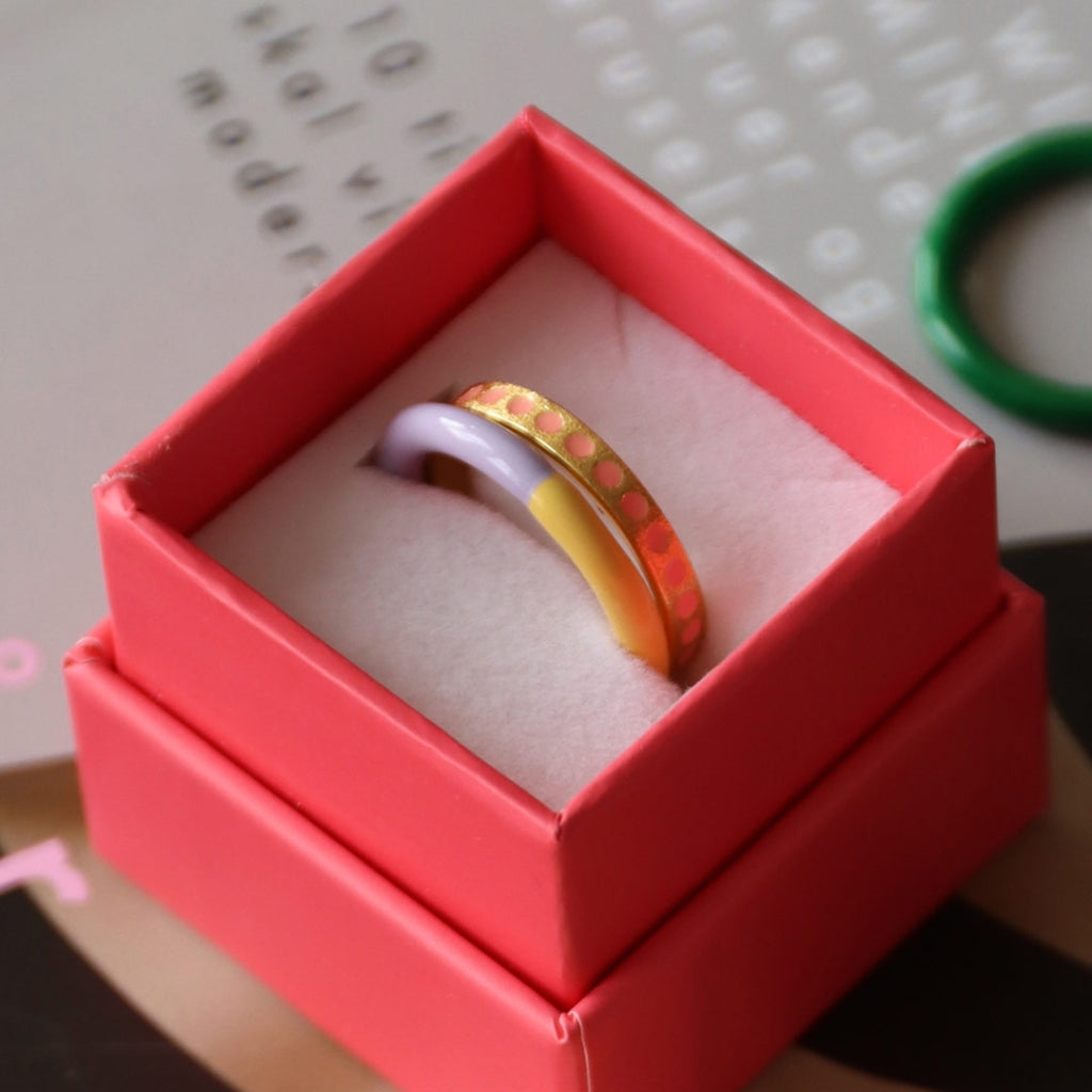 LULU Copenhagen Pattern Ring sølv Rings Wild Lime
